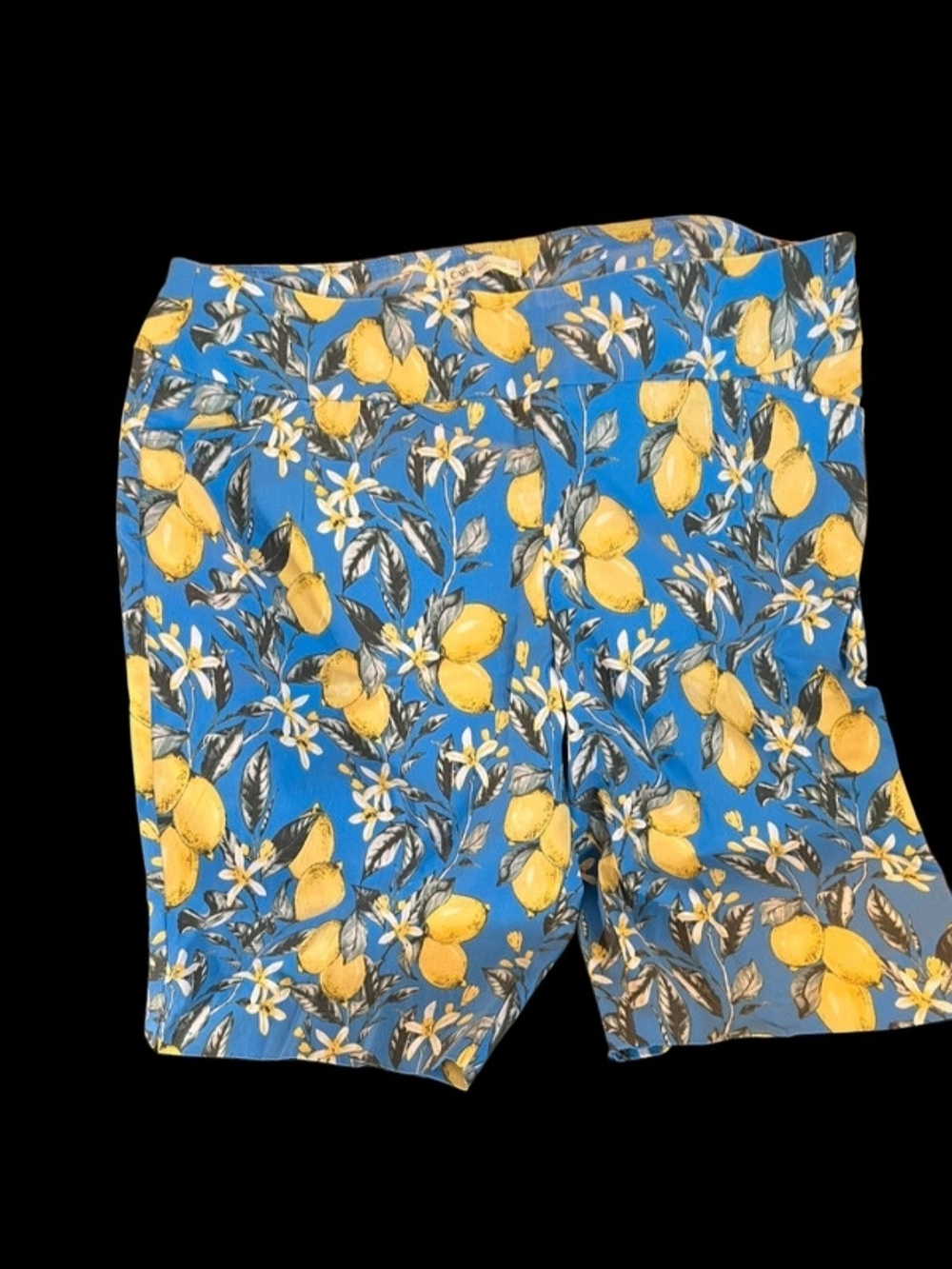 Cato Blue Shorts with Yellow Lemon Print NWT